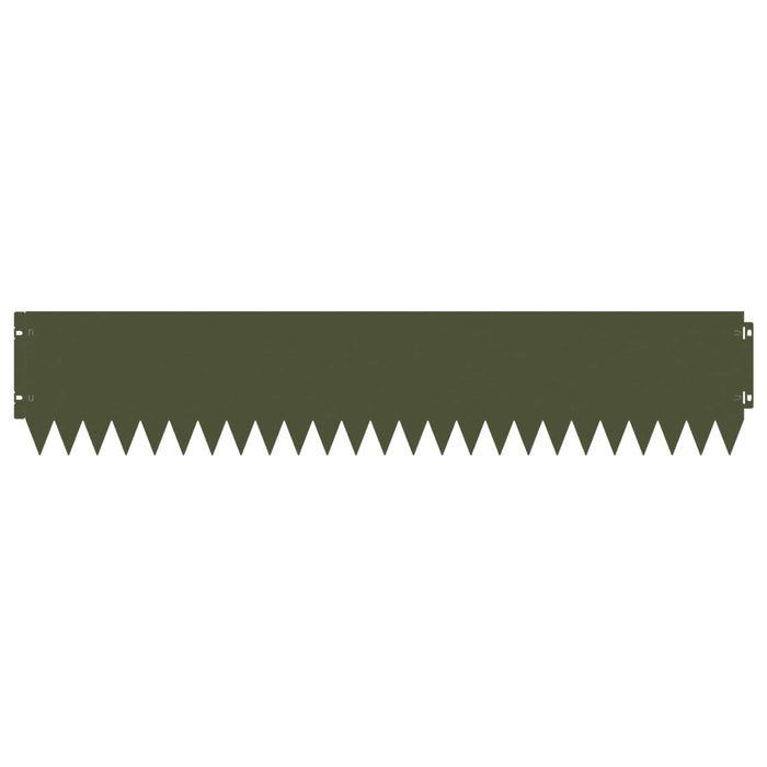 Margine pentru gazon 10 pcs 103 x 20 cm Oțel Verde măsliniu WALTI