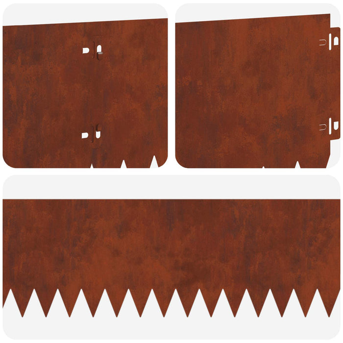 Margine pentru gazon 30 pcs 103 x 20 cm Oțel Ruginit WALTI