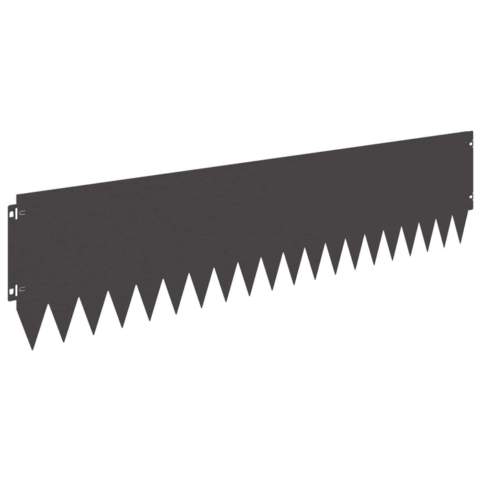 Margine pentru gazon 10 pcs 103 x 25 cm Oțel Negru WALTI