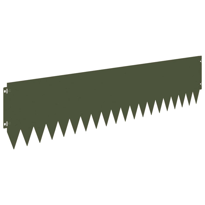 Margine pentru gazon 10 pcs 103 x 25 cm Oțel Verde măsliniu WALTI