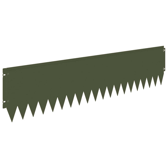 Margine pentru gazon 10 pcs 103 x 25 cm Oțel Verde măsliniu WALTI