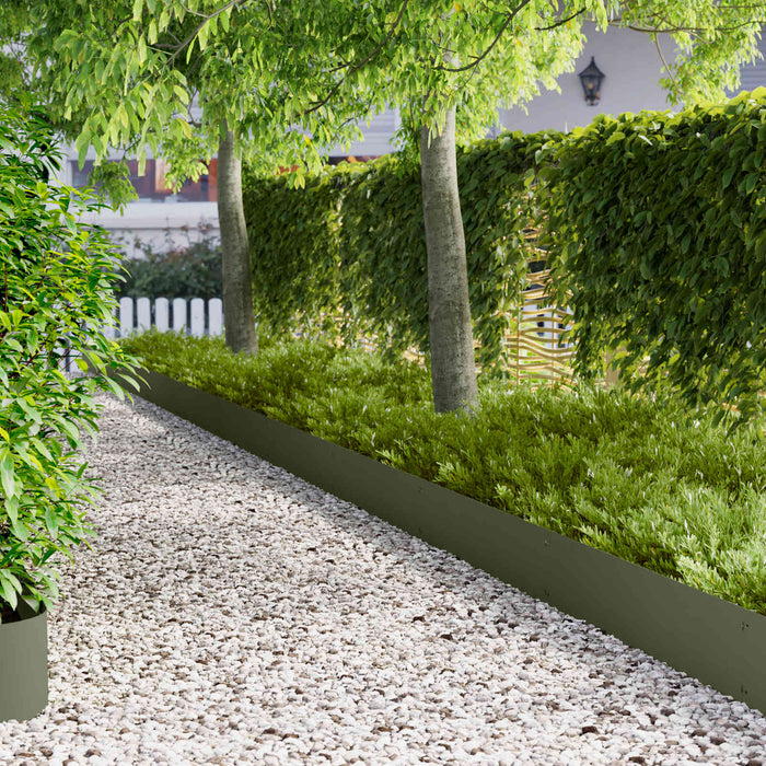 Margine pentru gazon 20 pcs 103 x 25 cm Oțel Verde măsliniu WALTI