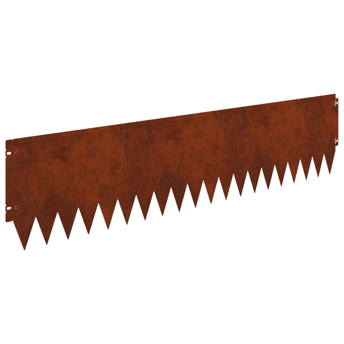 Margine pentru gazon 10 pcs 103 x 25 cm Oțel Ruginit WALTI