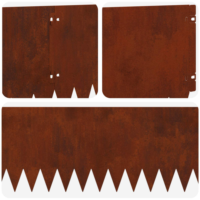 Margine pentru gazon 20 pcs 103 x 25 cm Oțel Ruginit WALTI