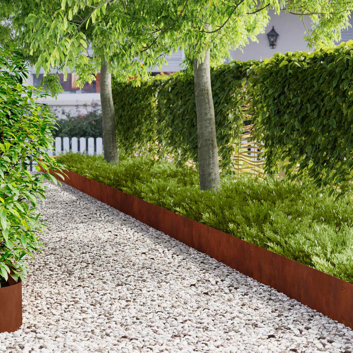 Margine pentru gazon 20 pcs 103 x 25 cm Oțel Ruginit WALTI