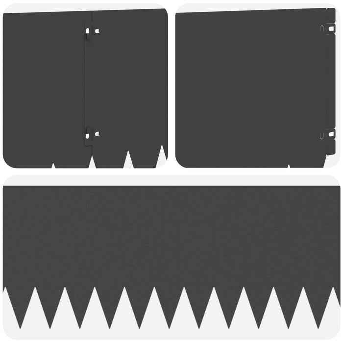 Margine pentru gazon 20 pcs 103 x 30 cm Oțel Negru - WALTI WALTI