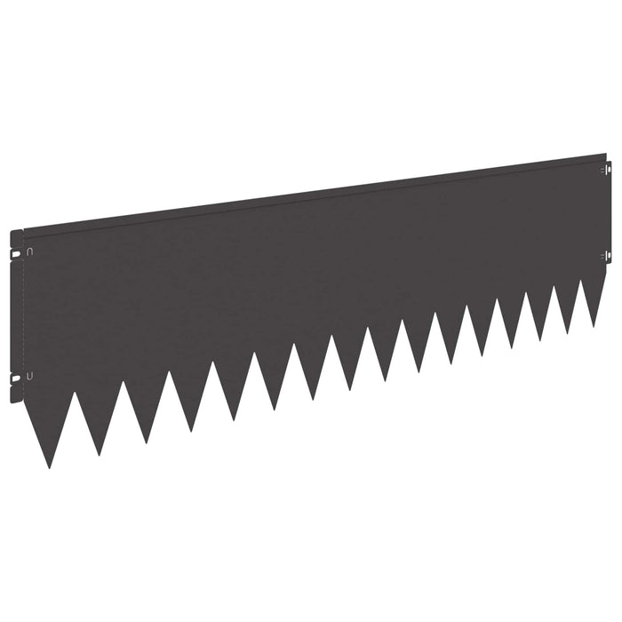 Margine pentru gazon 20 pcs 103 x 30 cm Oțel Negru - WALTI WALTI
