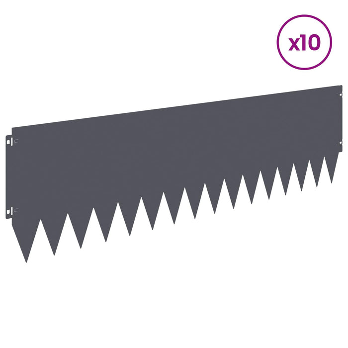 Margine pentru gazon 10 pcs 103 x 30 cm Oțel Antracit WALTI