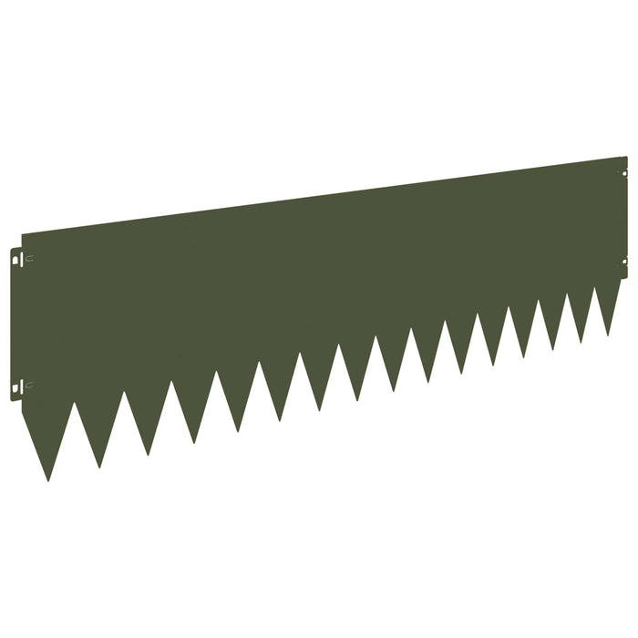 Margine pentru gazon 10 pcs 103 x 30 cm Oțel Verde măsliniu WALTI