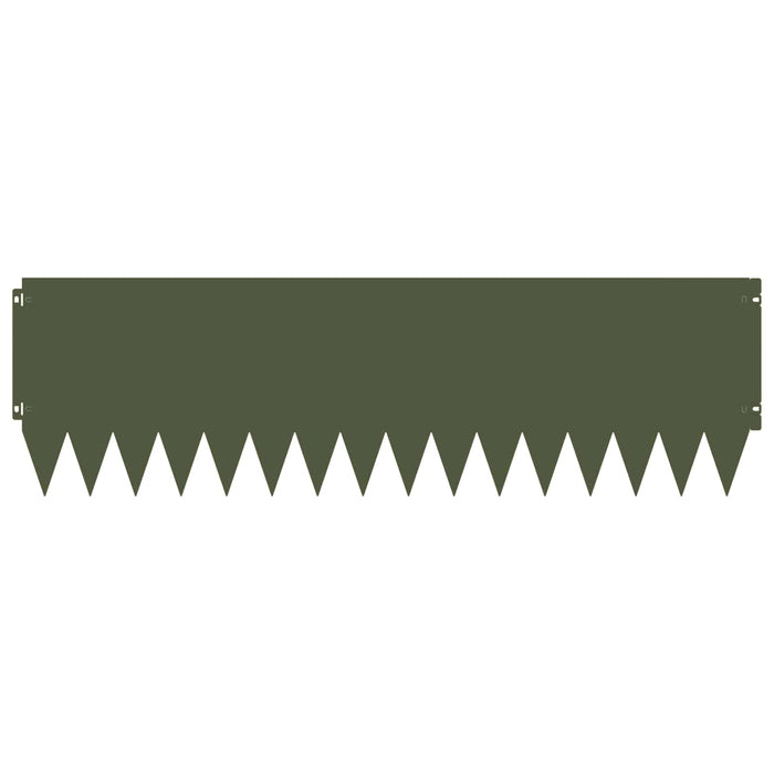 Margine pentru gazon 10 pcs 103 x 30 cm Oțel Verde măsliniu WALTI