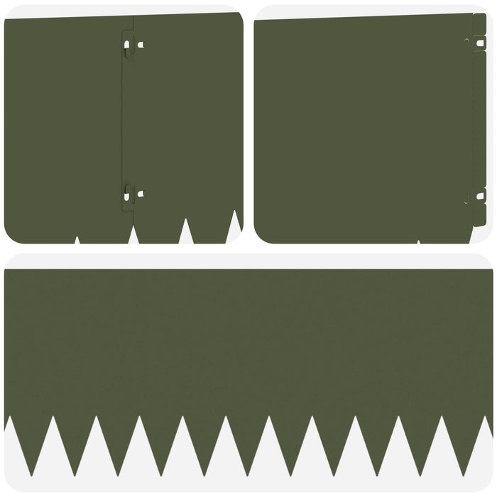 Margine pentru gazon 20 pcs 103 x 30 cm Oțel Verde măsliniu WALTI