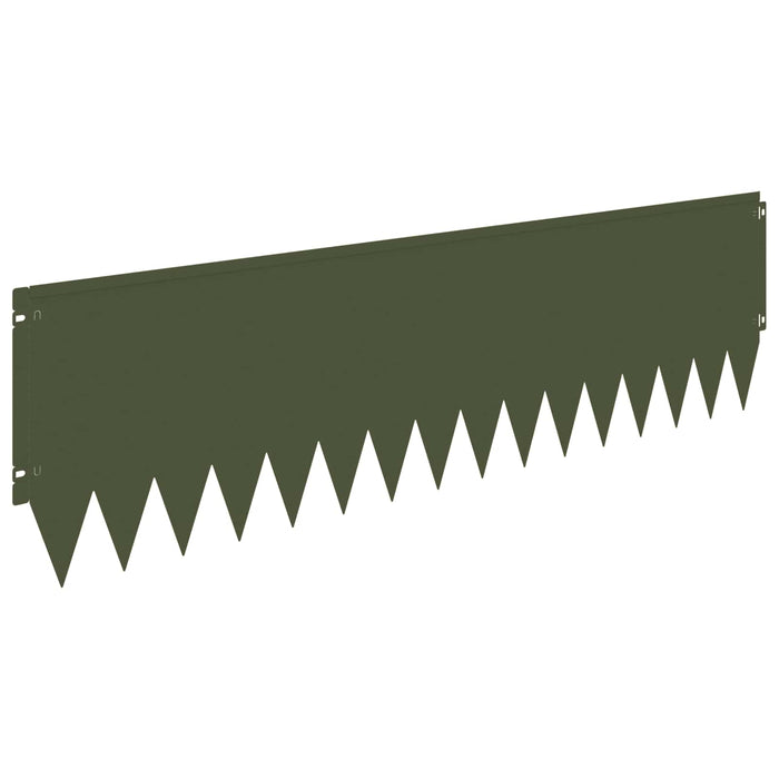 Margine pentru gazon 20 pcs 103 x 30 cm Oțel Verde măsliniu WALTI