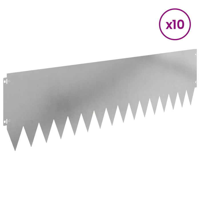 Margine pentru gazon 10 pcs 103 x 30 cm Oțel Argintiu WALTI