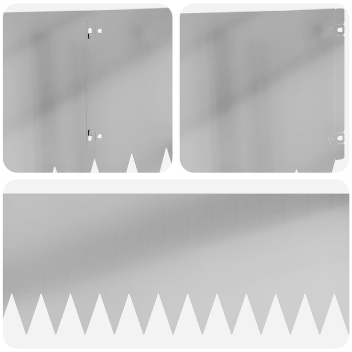 Margine pentru gazon 10 pcs 103 x 30 cm Oțel Argintiu WALTI