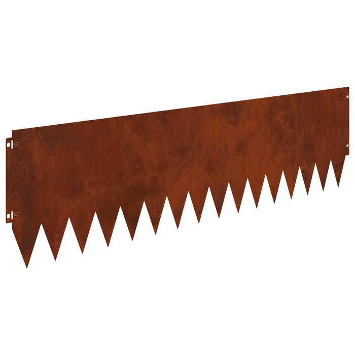 Margine pentru gazon 10 pcs 103 x 30 cm Oțel Ruginit WALTI