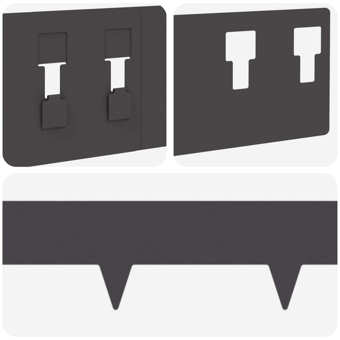 Margine pentru gazon 10 pcs 100 x 12 cm Oțel Negru WALTI