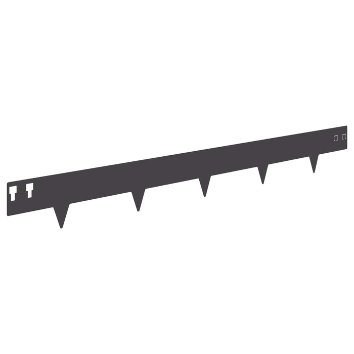 Margine pentru gazon 10 pcs 100 x 12 cm Oțel Negru WALTI