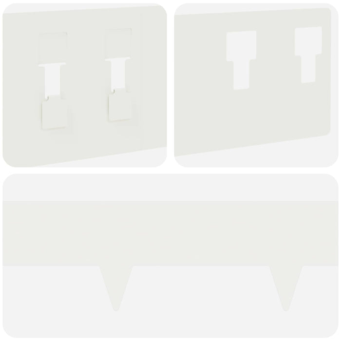 Margine pentru gazon 10 pcs 100 x 12 cm Oțel Alb WALTI