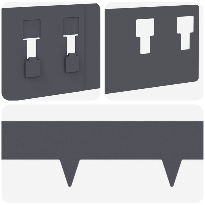 Margine pentru gazon 20 pcs 100 x 12 cm Oțel Antracit WALTI