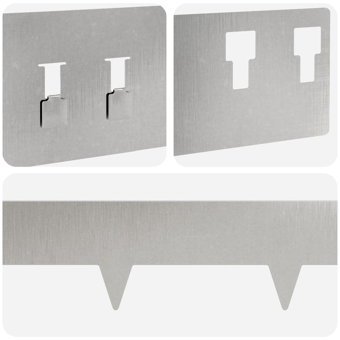 Margine pentru gazon 20 pcs 100 x 12 cm Oțel Argintiu WALTI