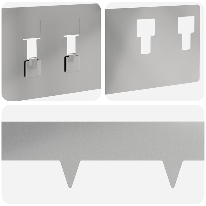 Margine pentru gazon 10 pcs 100 x 12 cm Oțel Argintiu WALTI