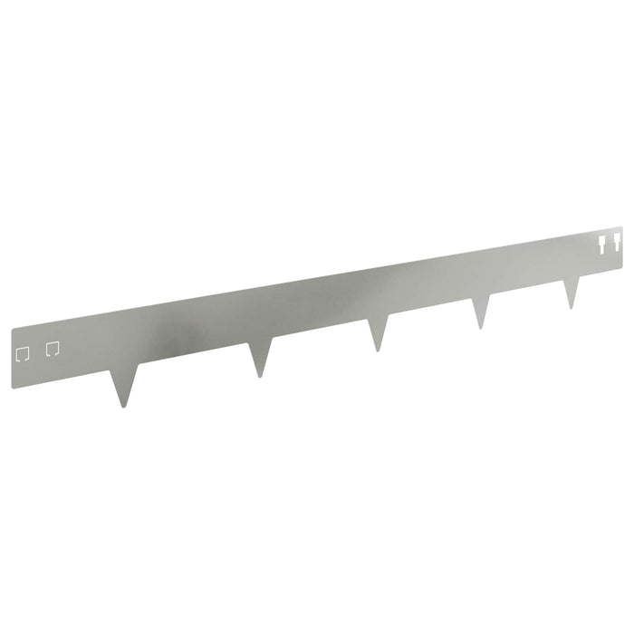 Margine pentru gazon 10 pcs 100 x 12 cm Oțel Argintiu WALTI