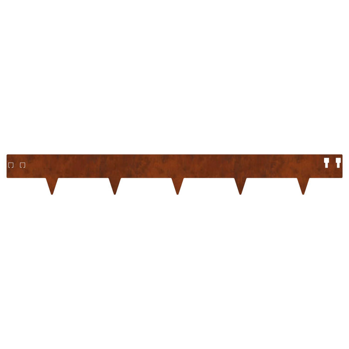 Margine pentru gazon 10 pcs 100 x 12 cm Oțel Ruginit WALTI