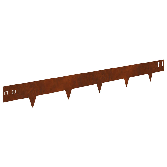 Margine pentru gazon 30 pcs 100 x 12 cm Oțel Ruginit WALTI