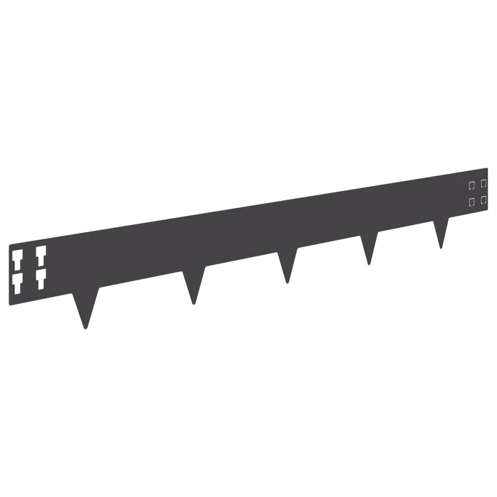 Margine pentru gazon 20 pcs 100 x 15 cm Oțel Negru WALTI