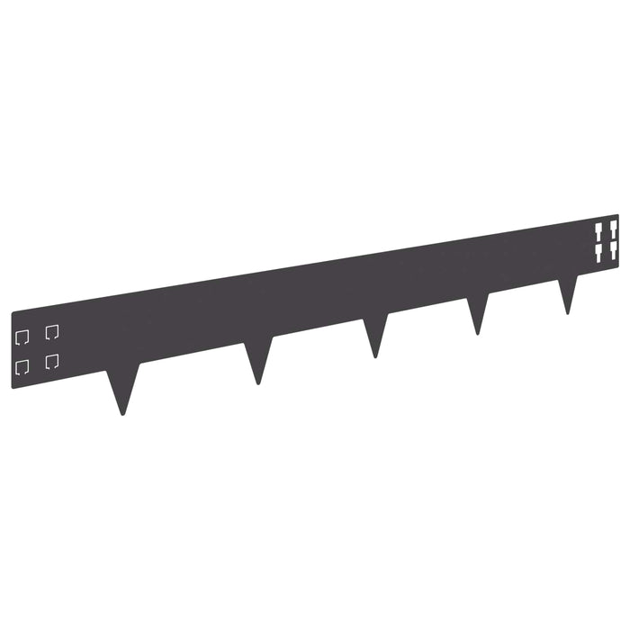 Margine pentru gazon 30 pcs 100 x 15 cm Oțel Negru WALTI