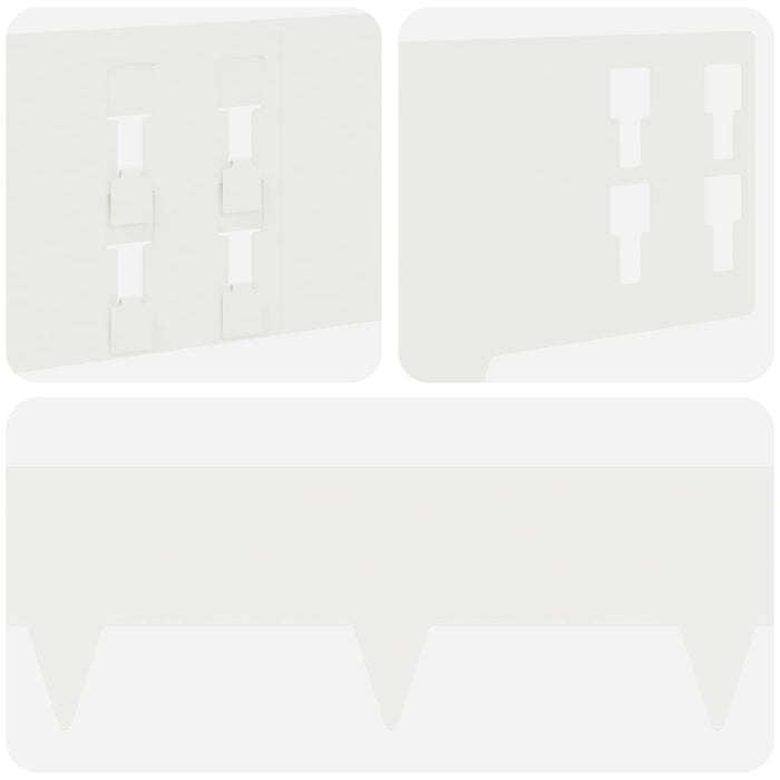 Margine pentru gazon 50 pcs 100 x 15 cm Oțel Alb WALTI