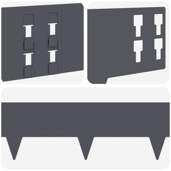 Margine pentru gazon 20 pcs 100 x 15 cm Oțel Antracit WALTI