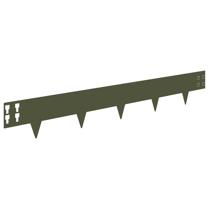 Margine pentru gazon 10 pcs 100 x 15 cm Oțel Verde măsliniu WALTI
