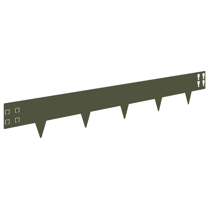 Margine pentru gazon 50 pcs 100 x 15 cm Oțel Verde măsliniu WALTI