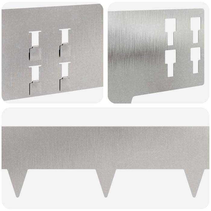 Margine pentru gazon 20 pcs 100 x 15 cm Oțel Argintiu WALTI