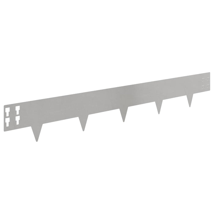 Margine pentru gazon 20 pcs 100 x 15 cm Oțel Argintiu WALTI
