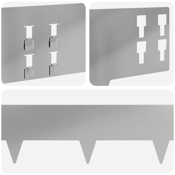Margine pentru gazon 20 pcs 100 x 15 cm Oțel Argintiu WALTI