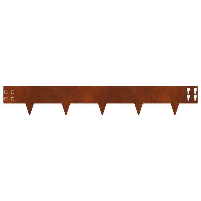 Margine pentru gazon 10 pcs 100 x 15 cm Oțel Ruginit WALTI