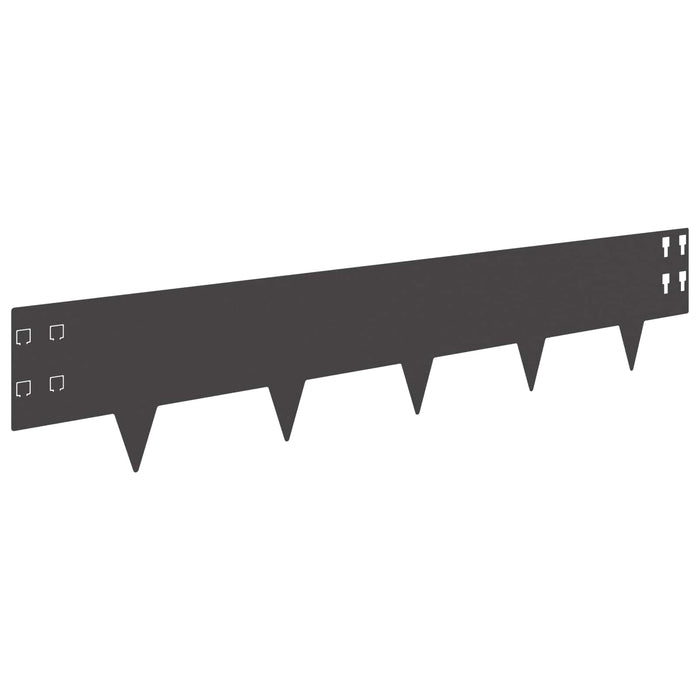 Margine pentru gazon 20 pcs 100 x 20 cm Oțel Negru WALTI