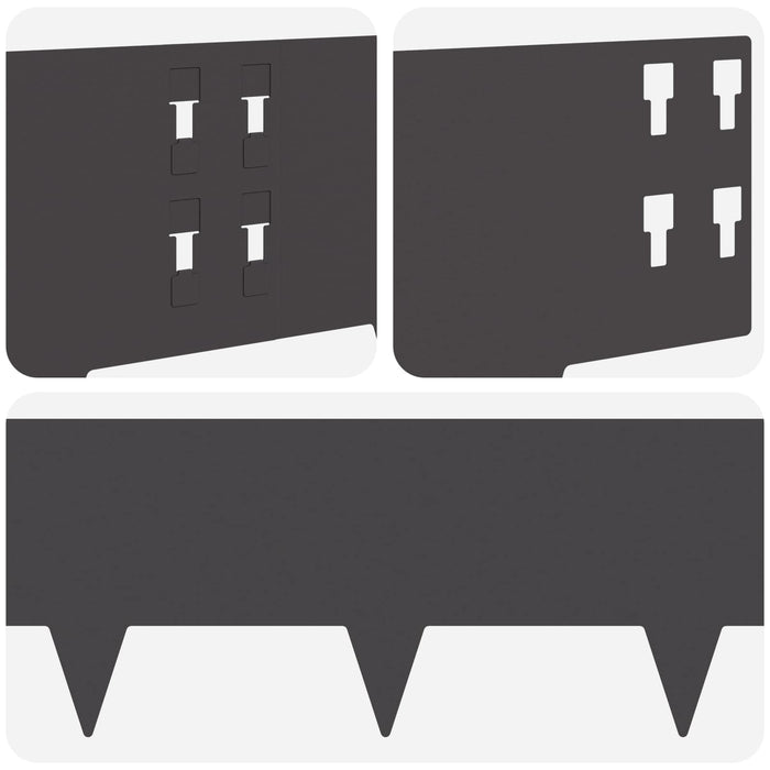 Margine pentru gazon 30 pcs 100 x 20 cm Oțel Negru WALTI