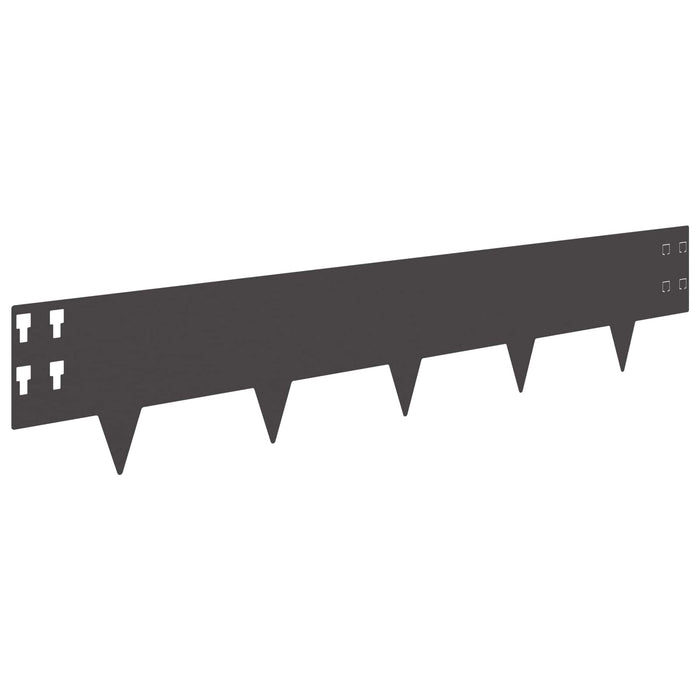Margine pentru gazon 50 pcs 100 x 20 cm Oțel Negru WALTI