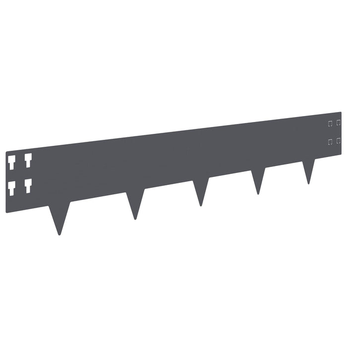 Margine pentru gazon 10 pcs 100 x 20 cm Oțel Antracit WALTI