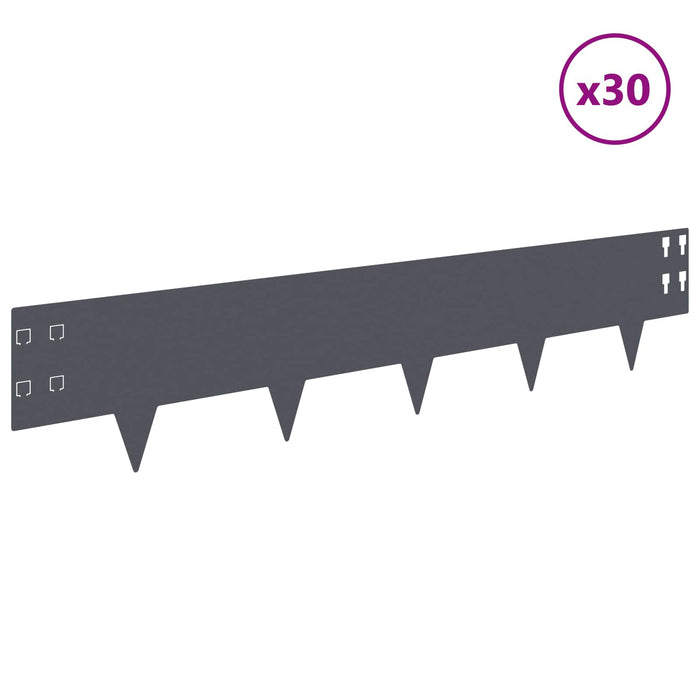 Margine pentru gazon 30 pcs 100 x 20 cm Oțel Antracit WALTI