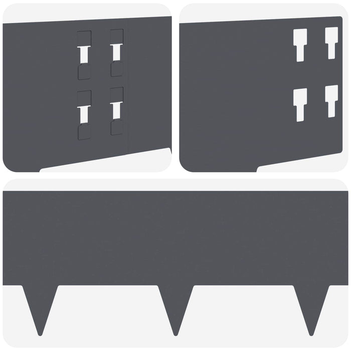 Margine pentru gazon 50 pcs 100 x 20 cm Oțel Antracit WALTI