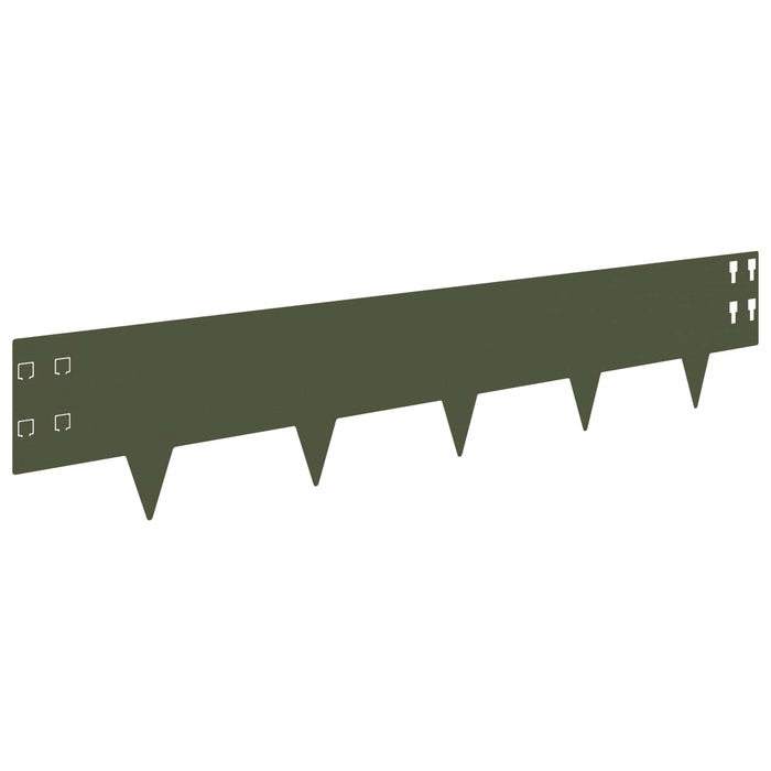 Margine pentru gazon 10 pcs 100 x 20 cm Oțel Verde măsliniu WALTI