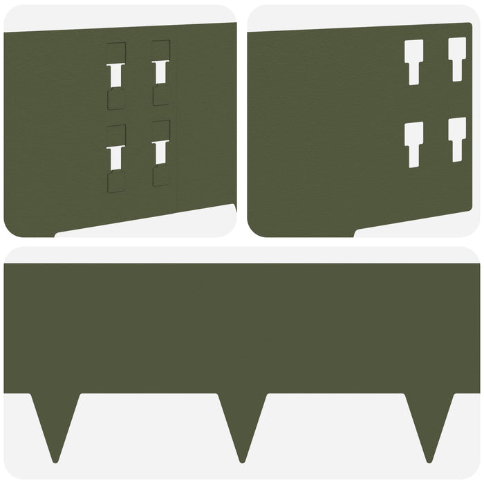 Margine pentru gazon 30 pcs 100 x 20 cm Oțel Verde măsliniu WALTI