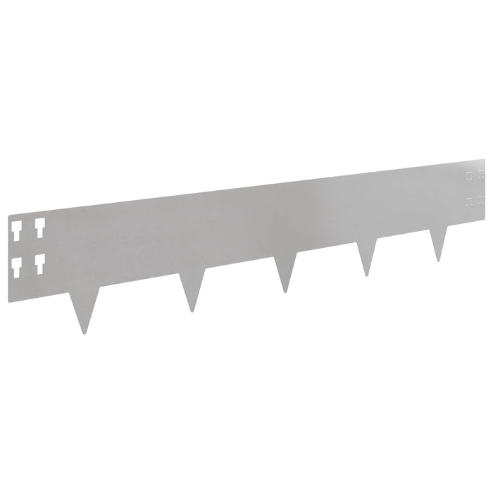 Margine pentru gazon 10 pcs 100 x 20 cm Oțel Argintiu WALTI