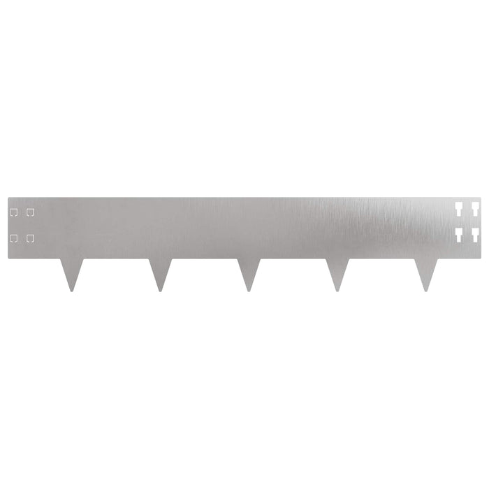 Margine pentru gazon 10 pcs 100 x 20 cm Oțel Argintiu WALTI