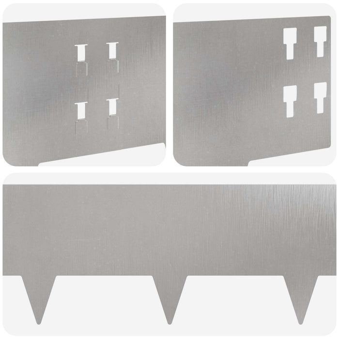 Margine pentru gazon 20 pcs 100 x 20 cm Oțel Argintiu WALTI