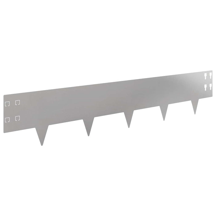 Margine pentru gazon 20 pcs 100 x 20 cm Oțel Argintiu WALTI